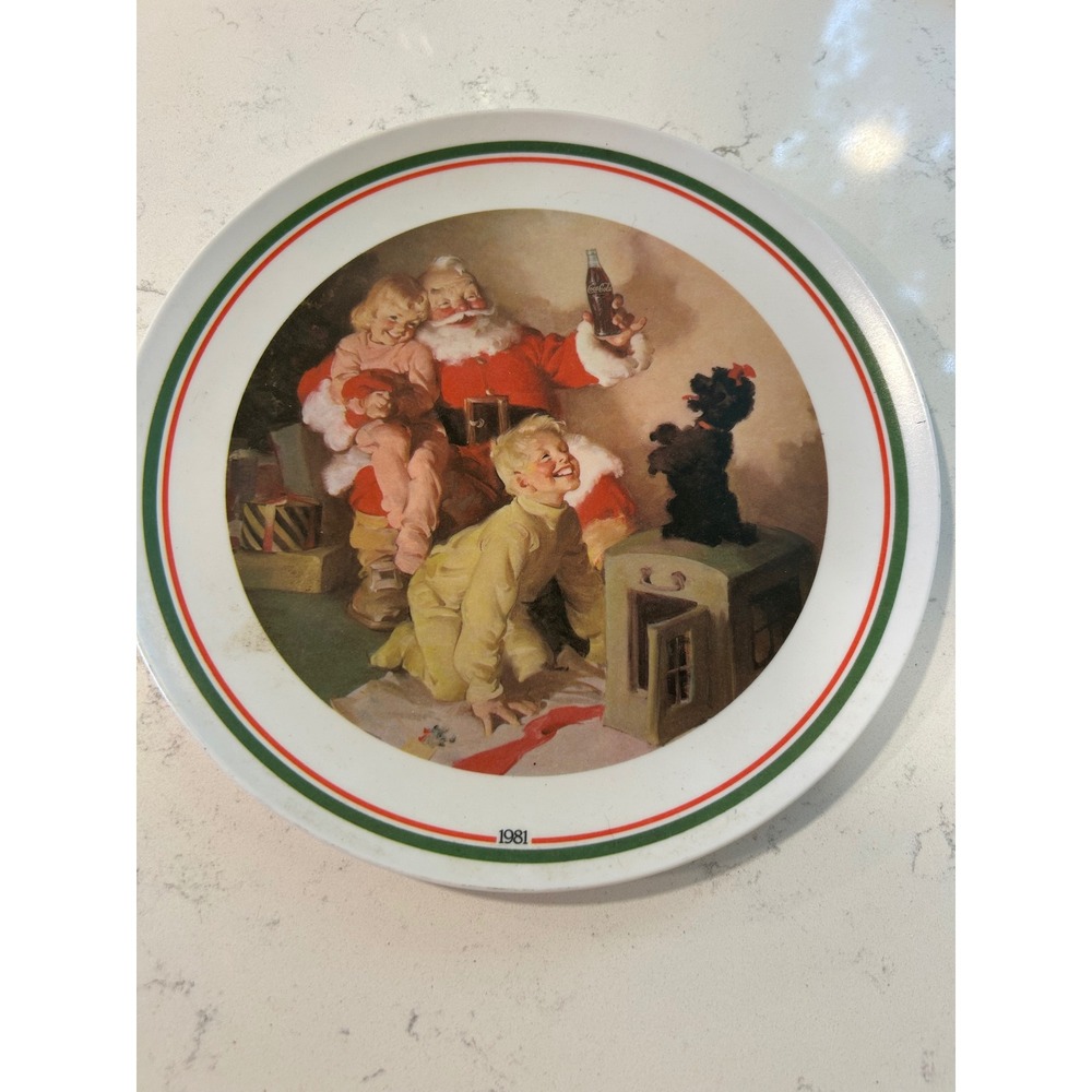 Vintage 1981 Coca-Cola‎ Santa Christmas Collector Plate Decor